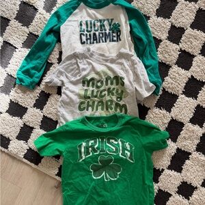The Children's Place Green & White St. Patrick's Tee Trio